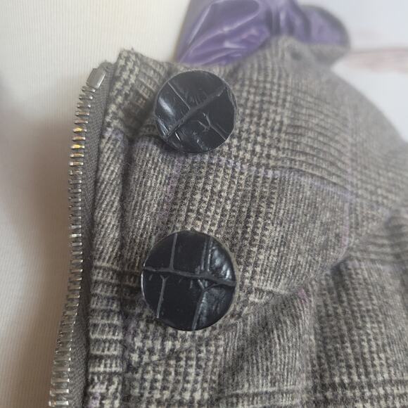 Vintage Y2K Moncler Brown Label Wool Down Glen Plaid Puffer Coat 2 = M - Picture 6 of 16